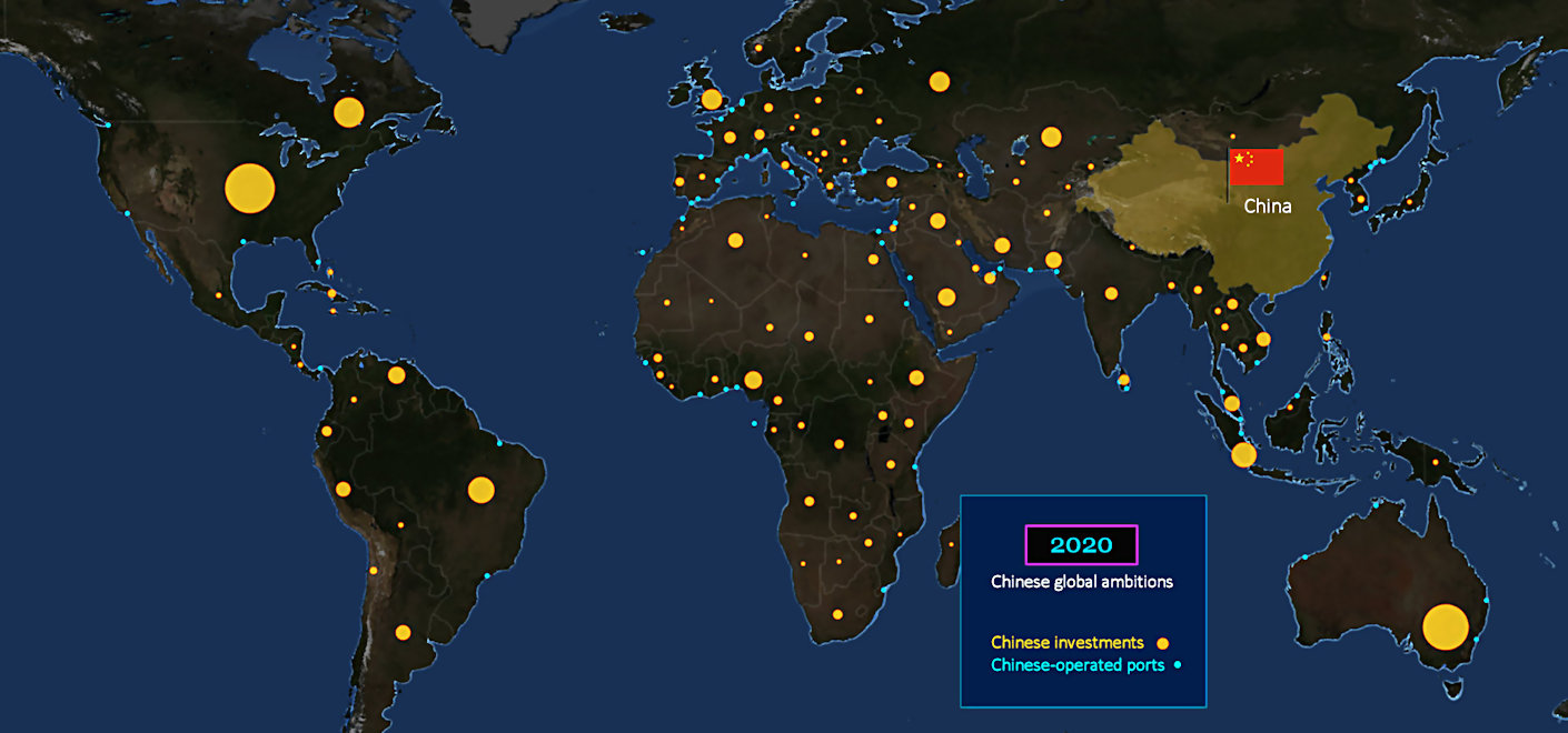 Global Chinese investment, 2020 map
